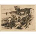 John fulton folinsbee american 1892  1972 etching shad fishermen framed signed 5 38 x 7 12 sight