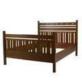 Contemporary arts  crafts queensize bed with pierced crest rail usa late 20th c quartersawn oak unmarked 51 x 63 x 83 14