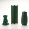 Weller three matte green vases smallest impressed weller tallest 12 14