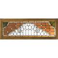 Leaded glass windows two windows with stained textured and faceted glass panes c 1900 larger 54 x 19 and smaller 31 x 26