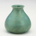 Teco matte green bud vase embossed mark 3 34 x 4 dia