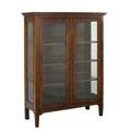 Arts  crafts twodoor china cabinet with three shelves usa early 20th c quartersawn oak and glass unmarked 57 x 42 12 x 17 12