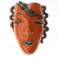 Vally valerie wieselthier 18951945 glazed earthenware wallhanging mask austria 1920s incised v w 6 34 x 5