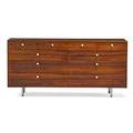 George nelson 1908  1986 herman miller thin edge tendrawer dresser zeeland mi 1960s rosewood zincplated and enameled steel porcelain metal label 33 x 67 14 x 18 12