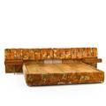 Vladimir kagan b 1927 vladimir kagan designs inc kingsize bed with integrated nightstands new york 1970s jack lenor larsen upholstery koa acrylic foil label 33 x 134 x 93 inside frame
