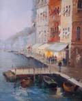 Venetian Harbor Oil on Canvas