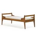 Maxime old 1910  1991 adjustable daybed france 1950s oak hide unmarked highest 30 12 x 83 x 35 lowest 13 12