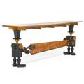 Edward zucca b 1946 large console table three hundred years of progress usa 1991 curly maple birch enamel resin signed titled and dated 37 x 109 x 21 provenance original owners