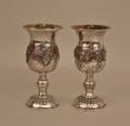 Pair of Sterling Silver Chalice Form Goblets