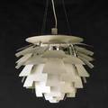 Poul henningsen 1894  1967 louis poulsen artichoke chandelier denmark 2000s enameled aluminum chromed steel plastic manufacturers label body 28 x 28 to canopy 54 note the largest