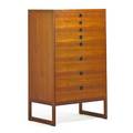 Borge mogensen 1914  1972 p lauritsen  sons tall dresser denmark 1950s teak brass ink stamped made in denmark 48 x 27 34 x 19 34