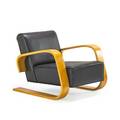 Alvar aalto 1898  1976 artek tank chair no 37400 finland 1950s birch leather unmarked 24 12 x 30 x 35
