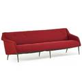 Carlo di carli 1910  1971 singer and sons sofa italy 1950s upholstery brass unmarked 30 x 92 x 33