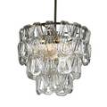 Vistosi chandelier italy 1970s aluminum glass five sockets unmarked to ceiling cap approx 40 x 20