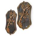 James mont 1904  1974 pair of wallhanging sculptures new york 1960s carved polychromed and gilt wood unmarked 47 x 24 12 x 5 12