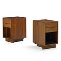 George nakashima 1905  1990 nakashima studios pair of walnut nightstands new hope pa 1973 unmarked 25 12 x 15 12 x 19 12 provenance available copy of original drawing and sales recei