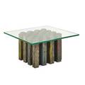 Paul evans 1931  1987 paul evans studio coffee table new hope pa 1968 welded patinated and polychromed steel glass signed and dated 16 x 32 sq provenance original owner purchased f