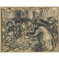 William glackens american 18701938 peddler on delancey street graphite on paper framed signed 7 12 x 9 38 sight exhibition the art of william glackens voorhees hall rutgers univers