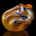 Dale chihuly b 1941 portland press blown glass macchia bowl with ruby lip wrap seattle wa 2001 signed chihulypp01 7 x 8 x 7