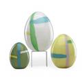 Lino tagliapietra b 1934 oggetti three blown glass eggs with murrines italy 1984 all signed lino tagliapietra f31 murano with edition numbers date and oggetti label 10 12 8 12 and 6