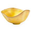 Otto natzler 1908  2007 gertrud natzler 1908  1971 folded bowl in canary yellow glaze los angeles ca signed natzler 4 x 9 x 6 12
