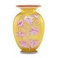 Thomas webb  sons fine cameo glass vase decorated with flowering branches and butterfly england ca 1890 molded thomas webb  sons 10 x 7