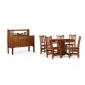 Stickley brothers sevenpiece dining set grand rapids mi ca 1910 one armchair four sidechairs pedestal dining table sideboard remnant of paper label to table stencilled numbers to sideboard