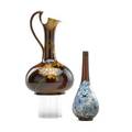 Artus van briggle 1869  1904 martin rettig 1869  1956 rookwood two glazed ceramic vessels large standard glaze light pitcher decorated by artus van briggle 1889 small limogesstyle vase b