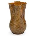 George ohr 1857  1918 fine and large quatrefoil vase ochre and brown speckled glaze biloxi ms 19871900 stamped g e ohr biloxi miss 7 12 x 4 14