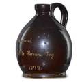 Kirkpatrick brothers anna pottery rare small glazed stoneware jug incised w a arms little brown jug 1877 anna il 1877 signed and dated 5 14 x 4
