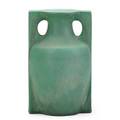 Teco buttressed vase mattegreen glaze terra cotta il ca 1905 stamped teco twice 7 x 4