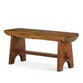 Roycroft ali baba bench east aurora ny ca 1907 oak chestnut carved orb and cross mark 19 x 42 x 14