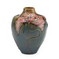 Plateelbakkerij de distel glazed earthenware vase with stylized flowers amsterdam ca 1900 signed distel 7 12 x 5 34