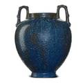 Fulper urn blue crystalline glaze flemington nj 191016 incised racetrack mark 12 x 8 12