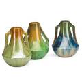 Fulper three tapering vases flambe glazes flemington nj 191622 raised racetrack marks 9 12 x 7 ea