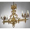 Temple brass chandelier 8arm with star of david motif 20th c 34 x 44