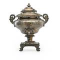 Sheffield silver plate hot water urn presentation piece 19th c 18 x 16