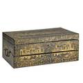 Chinese lacquer writing box ebonized finish with gilded decoration 19th c 6 34 x 17 x 10 14