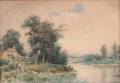 Watercolor River Scene by WC Bauer