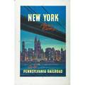 Pennsylvania railroad poster original artwork gouache illustration by john collins new york  always exciting ca 1950 40 x 24 12 image