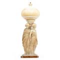 Italian alabaster lamp the three graces mounted on marble base early 20th c marked made in italy 27