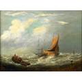 20th c nautical scene oil on canvas of ships in a harbor framed signed e cooke 12 x 16