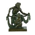 Mythological bronze sculpture satyr and nude 1930 signed v mckee dated circe perdue  c valsuani foundry mark 10 x 9 x 5 12
