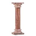 Pink marble pedestal columnar form 20th c 42 x 13 x 13
