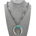 Frank patania jewelry sterling and turquoise necklace 20th c marked pendant 2 12 x 2 12