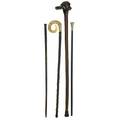 Early 20th c canes and walking sticks nine include harmonica flask system figural turkey etc longest 36
