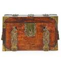 English strongbox oak and brass 18th19th c 11 x 18 14 x 11