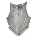 Italian breastplate etched mythological and figural decoration pronounced medial ridge and scrolled edge 16th17th c 19 x 13 x 6