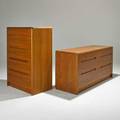 Christian linnebeg two teak dressers 1970s foil label as chr linneberg taller 47 x 31 x 19 34 shorter 29 x 61 x 19 34