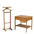 Modern gentlemans valet and sewing table italysweden 1950s maple teak wicker and brass valet 41 12 x 18 x 13